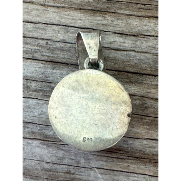 Sterling Silver 925 Larimar Round Pendant With Bail For Necklace Jewelry - Picture 5 of 9